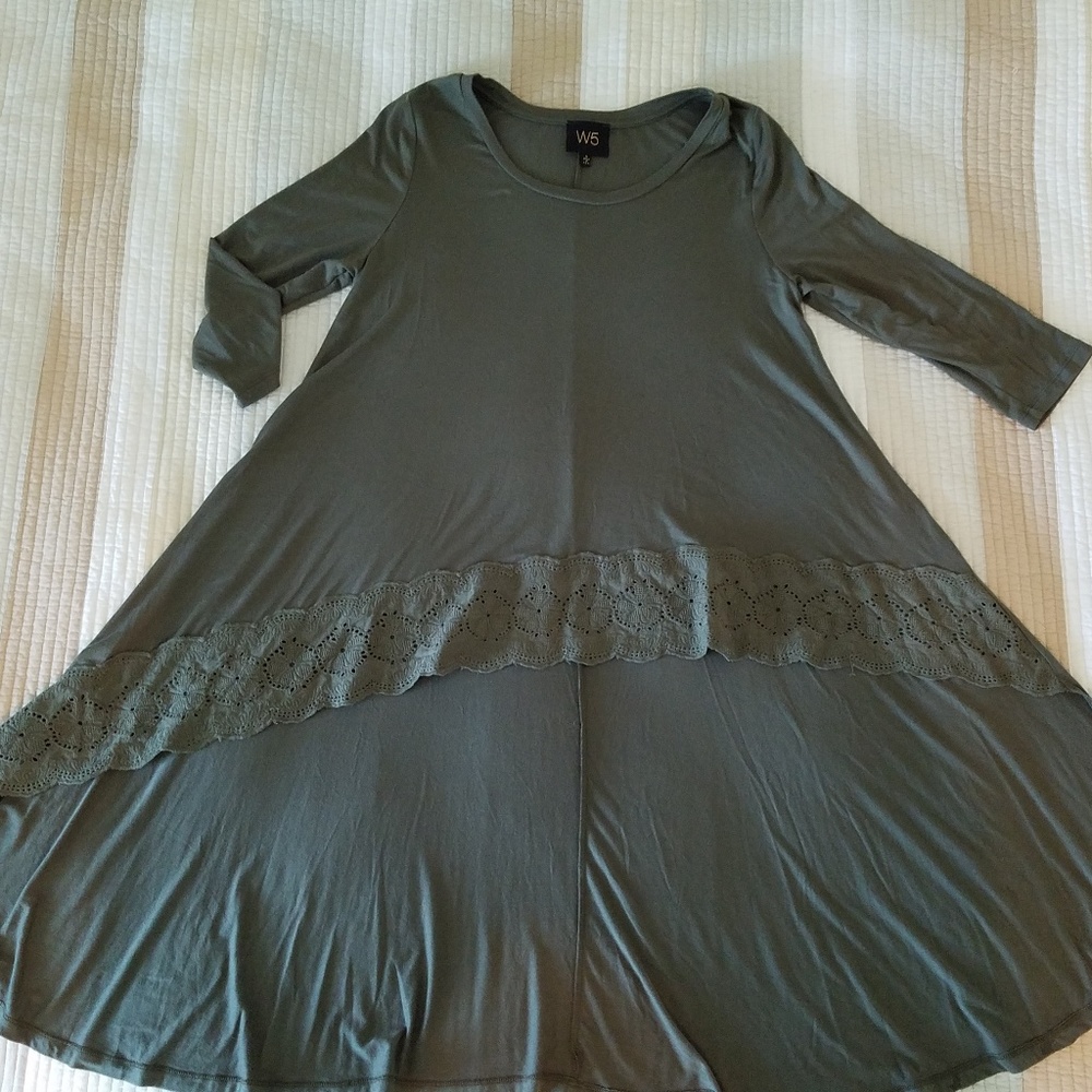 W5 High/Low Hem Green Tunic Dress Size S